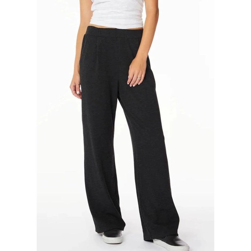 bobi Black Wide Leg Track Pants